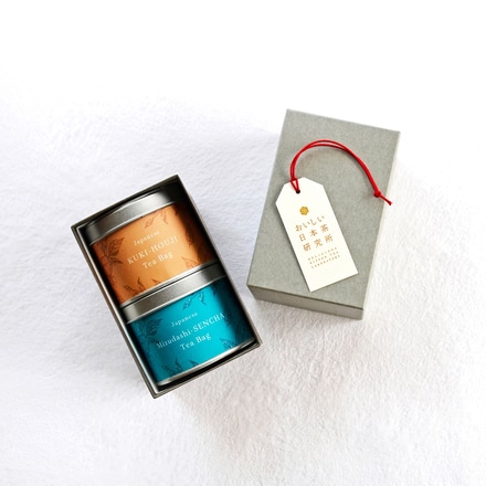 水出し煎茶 & 焙じ茶ティーバッグ 茶缶ギフト （深蒸し 4g×6P、浅煎り 3g×5P）