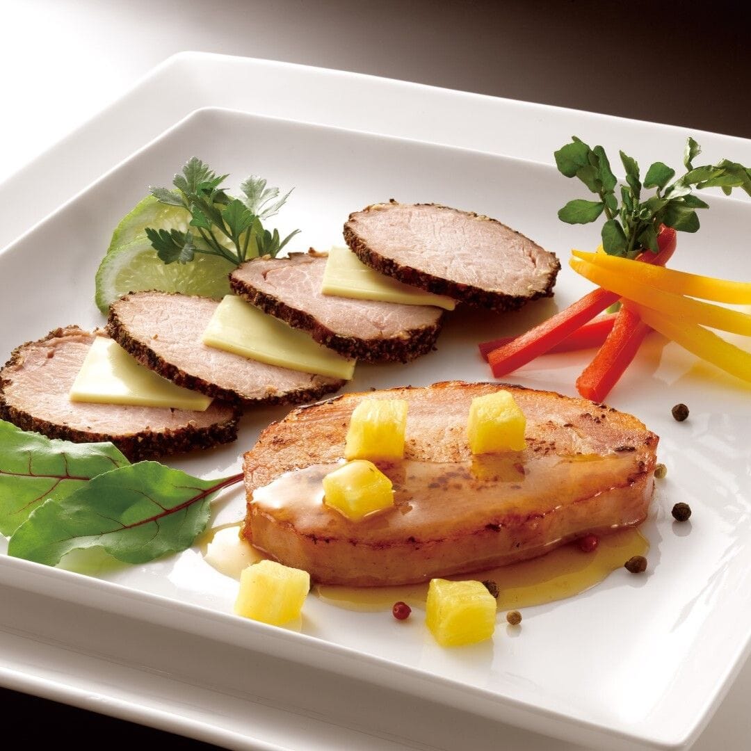 すぐれ屋のハム2種セット ホワイトロースハム380g、 ペッパーボンレスハム280g