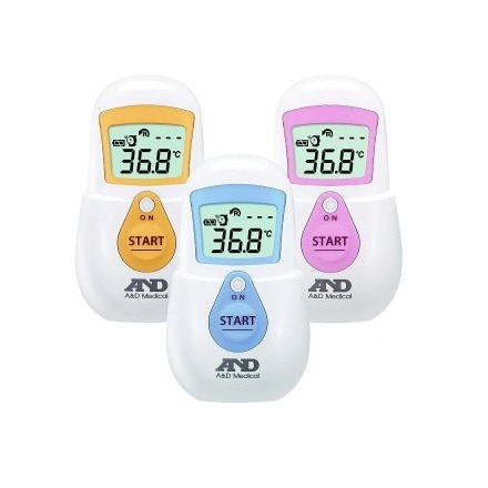 エー・アンド・デイ 非接触体温計 でこピッと イエロー 7-4936-02