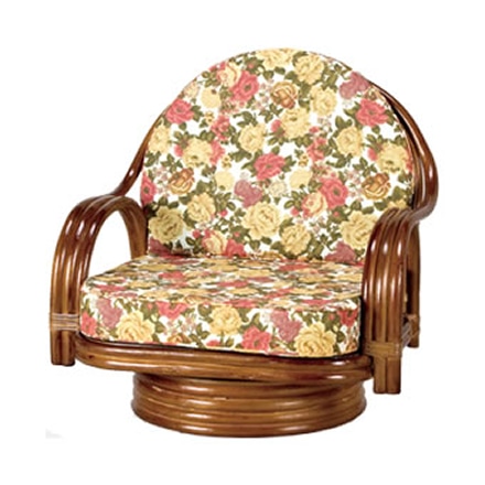 東京ラタン 高さが選べる ゆったり 天然籐 籐製 回転チェア ミドルタイプ