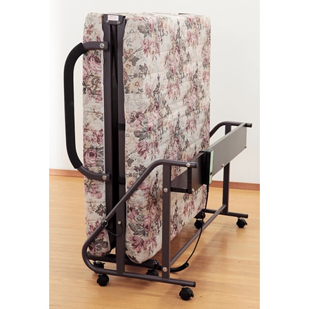 Waltz ワルツ 木製棚付き収納式リクライニングベッド コンセント付き 手動タイプ シングル ゴブラン柄