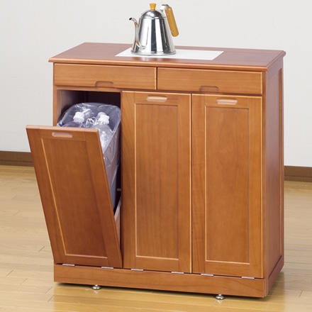 fam+ ファムプラス 天然木分別ダストボックス ネームラベル付き　3分別 ホワイト