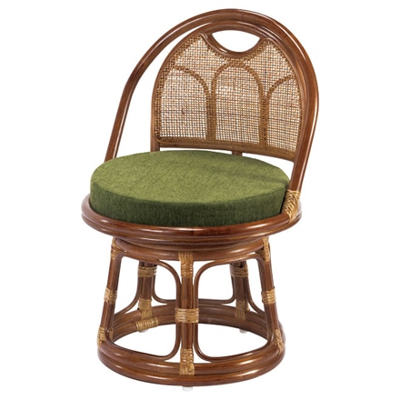 ラタン 天然籐回転座椅子 ミドルタイプ