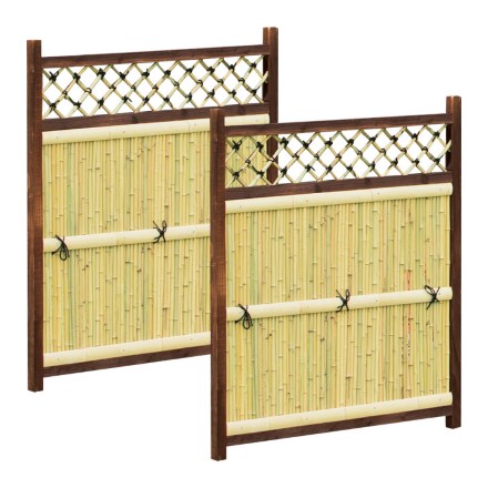 竹垣 2枚組 天然竹 目隠しフェンス竹垣セット 横型