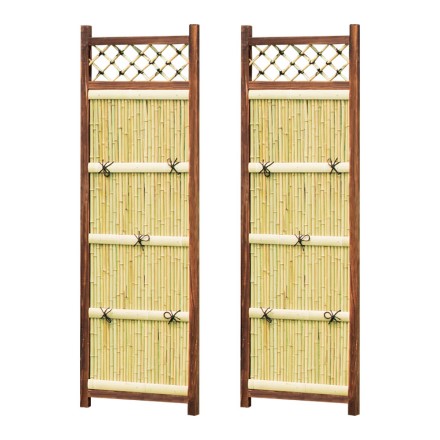 竹垣 2枚組 天然竹 目隠しフェンス竹垣セット 縦型