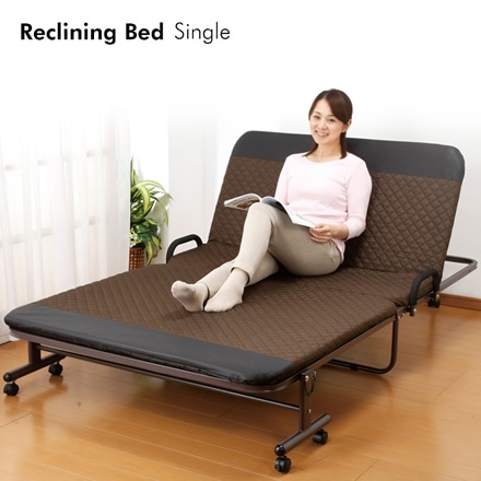 収納式 14段階 リクライニングベッド セミダブル