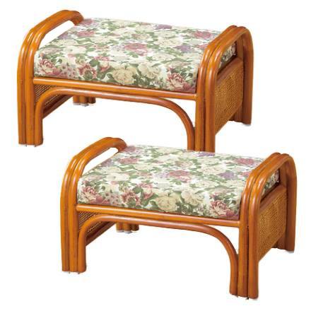 天然籐 らくらく 座椅子 ロータイプ 2脚組