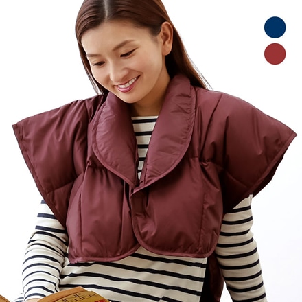 あったか羽毛肩当て エンジ