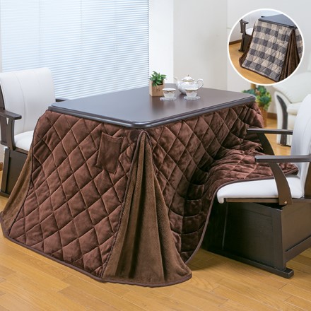 ダイニングこたつフルセット 105x80 テーブル+布団+チェアー2脚