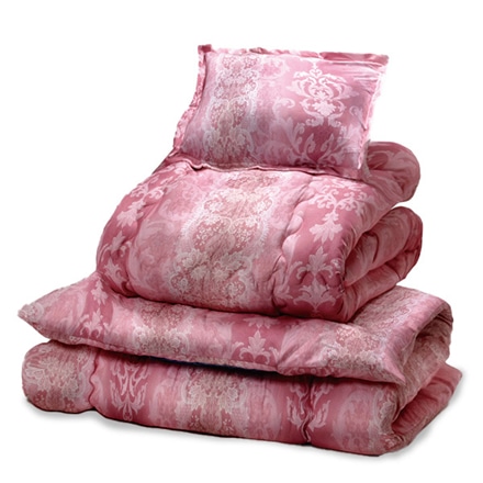 防ダニ・抗菌防臭加工ほこりの出にくいお買得ボリューム組布団 シングル8点セット ピンク系