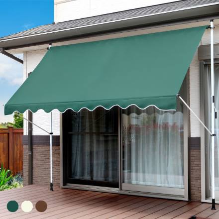 日よけスクリーン&ブラインド前幕付き シェード 幅300cm グリーン