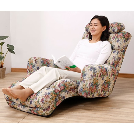 ＮＥＷふかふかリラックスチェアＤＸ 肘付き ゴブラン柄