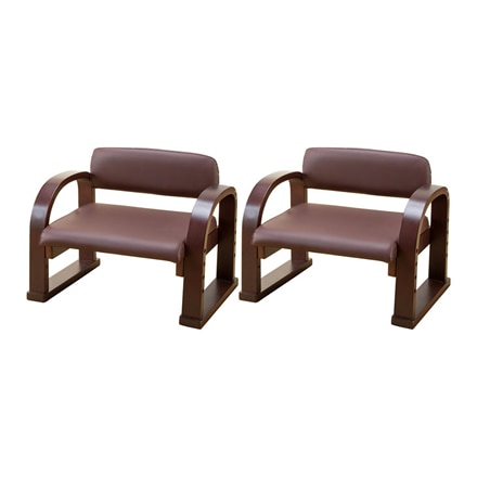 立ち座り楽ちん座椅子 日本製 同色2脚組 ダークブラウン