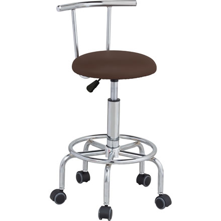 らくらく昇降式 回転チェア キッチンチェア カウンターチェア ガス圧昇降 高さレバー調節 座面360度回転 キャスター付き ブラウン