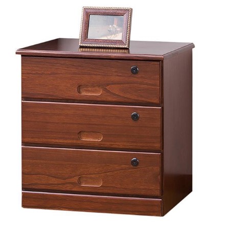 天然木 全段鍵付きシークレットチェスト キャスター付き 3段