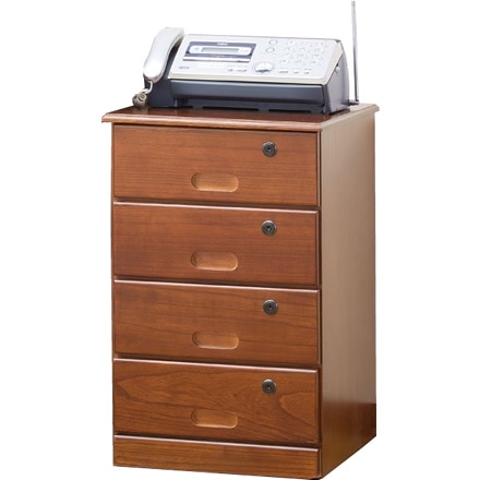 天然木 全段鍵付きシークレットチェスト キャスター付き 4段