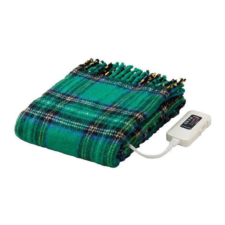 かわいい電気ひざ掛け毛布 グリーン