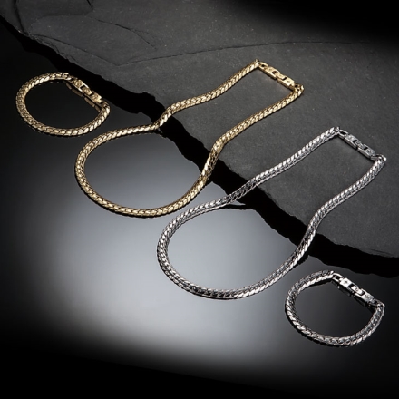 天然ダイヤ付き磁気ブレスレット ゴールドM