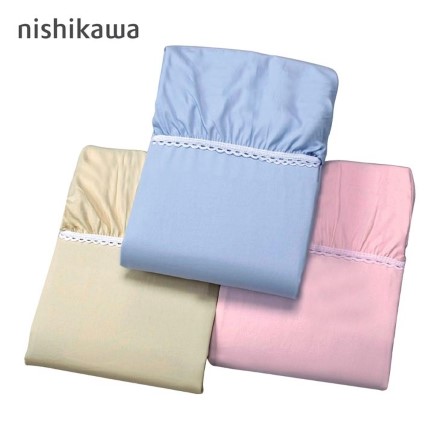 <京都西川>綿100%ベッドシーツ ピンク シングル