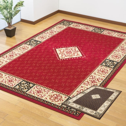 エジプト製ウィルトン織ダイニングカーペット 133x185cm　ワイン