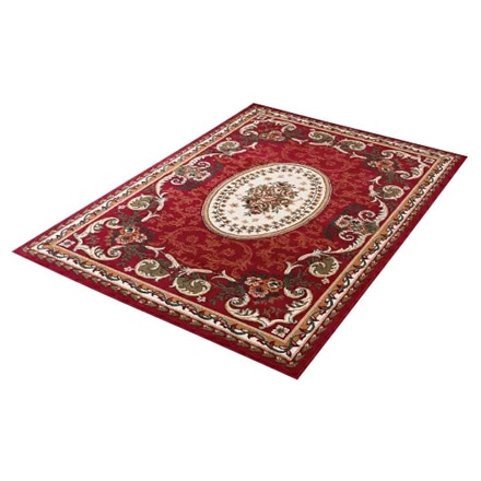 ベルギー製 王朝柄 ウィルトン織 カーペット 4.5畳用 240×240cm レッド