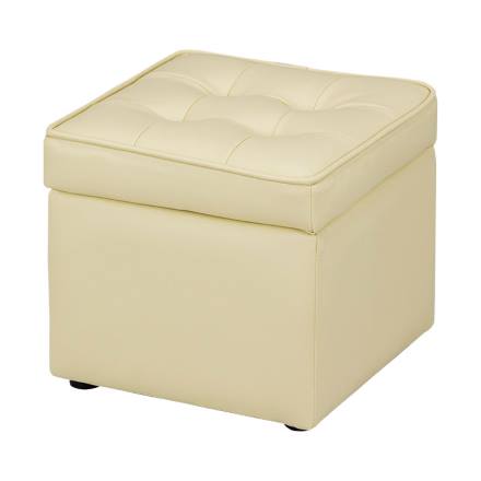 収納付きボックスふわふわソファスツール ベージュ