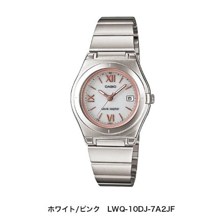 電波ソーラー女性用ウォッチ ホワイト/ピンク　LWQ-10DJ-7A2JF