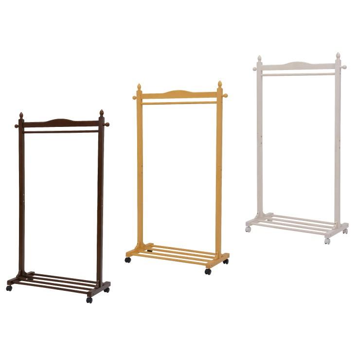 木製ハンガーラック 90cm幅 キャスター付き ナチュラル