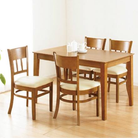 天然木ダイニングシリーズ テーブル+チェア4脚のダイニング5点セット ライトブラウン