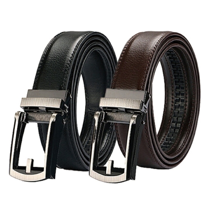 ラチェット式 ベルト 2色組 メンズ 穴なし スライドベルト 38段階調整