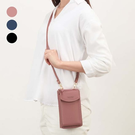 財布機能付きスマホケース ピンク