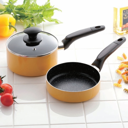 Dandelypan フライパン＆片手鍋＆兼用ガラス蓋 3点セット DL-01 フライパン16cm IH対応