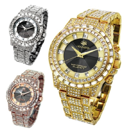 腕時計 メンズ ソーラー 電波時計 J・ハリソン シャイニング シルバー