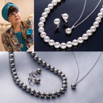 桂由美プロデュース RoseYumiRose シェルパール特別セット ネックレス ペンダント イヤリング3点セット ホワイト