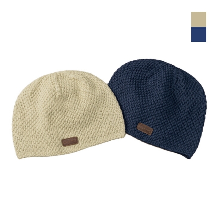 ニットキャップ 帽子 綿100％ 日本製 折りたためる ベージュ