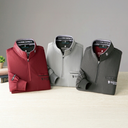 長袖シャツ 3色組 シャツ トップス シャドーストライプ メンズ Mサイズ