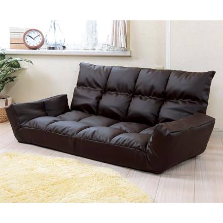 リクライニング もこもこ カウチソファ ブラウン