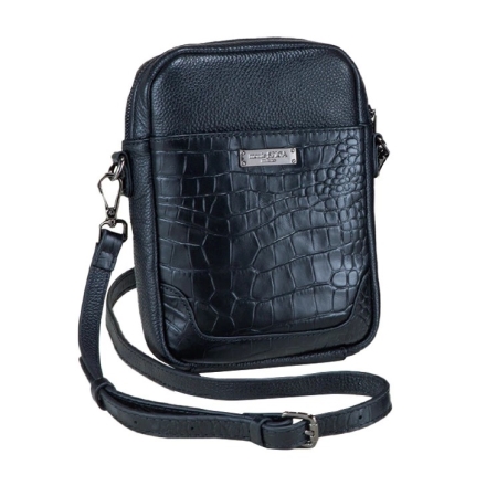 ショルダーバッグ バッグ クロコ型押し 総本革仕立て メンズ モンテスピガ 幅15×高さ23×マチ4cm