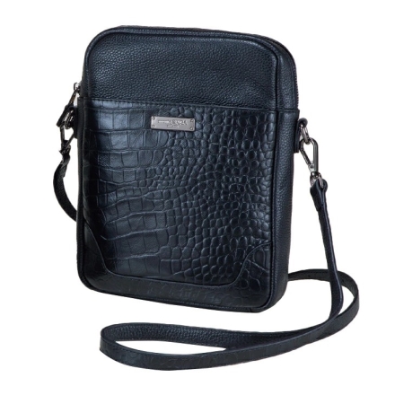 ショルダーバッグ バッグ クロコ型押し 総本革仕立て メンズ モンテスピガ 幅18×高さ26×マチ4cm