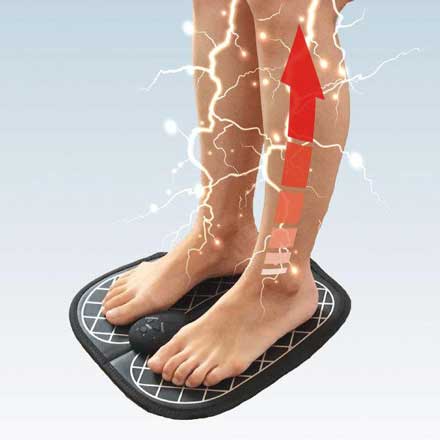 EMS フットトレーニングマット 乗るだけトレーニング すね・足裏・ふくらはぎ 歩く筋肉を強化