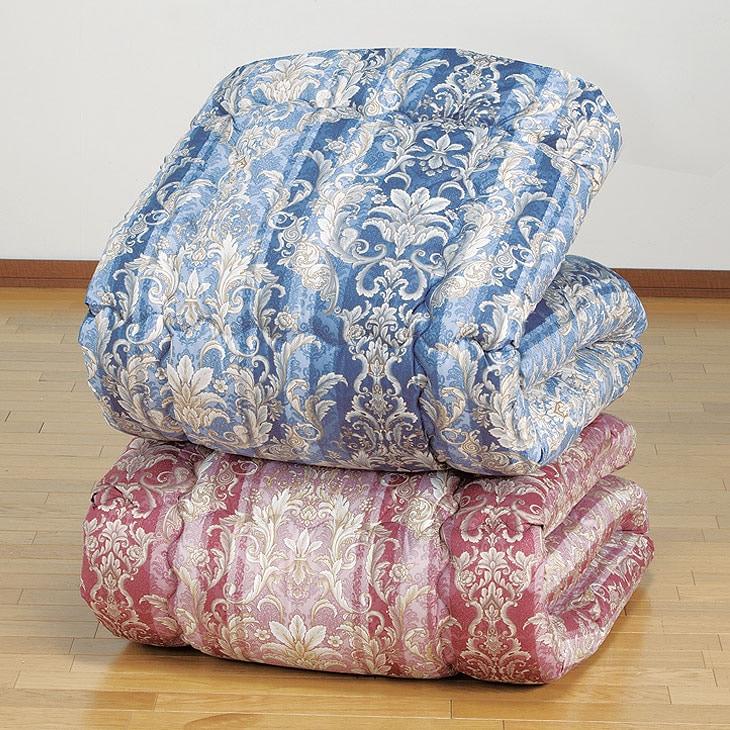 羽毛タッチ高級掛布団 オーナメント柄 ダブル ピンク 日本製 抗菌防臭加工