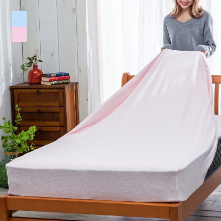 ボックスシーツ 敷きパッド一体型 綿100% シングル ピンク