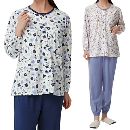 パジャマ 上下セット レディース ルームウェア ネイビー系MP