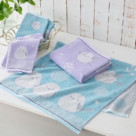 今治産タオル フェイスタオル 2色4枚組 シマエナガ柄