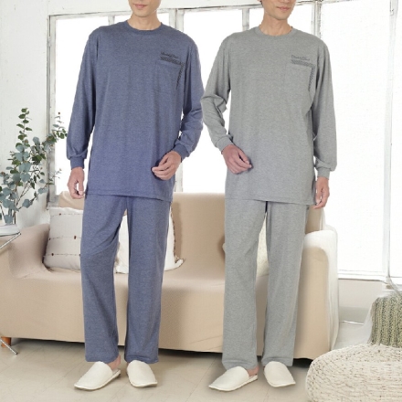ルームウェア 2色組 メンズ 上下セット セットアップ 長袖 パジャマ M