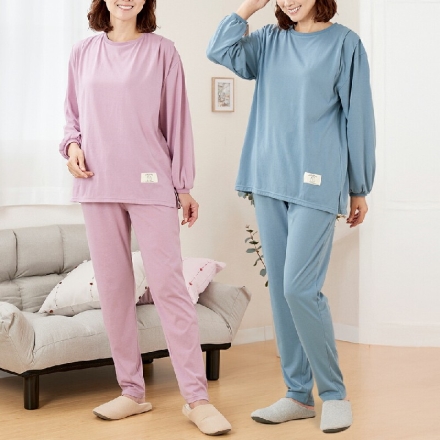 ルームウェア 2色組 レディース 上下セット セットアップ 長袖 パジャマ M