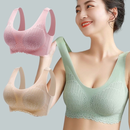 ノンワイヤーでらくらくブラ 3色組 ワイヤレスブラ Mサイズ