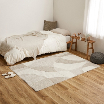 ラグ ラグマット 130×190cm 日本製 タフトカーペット「ジャスト」 ベージュ