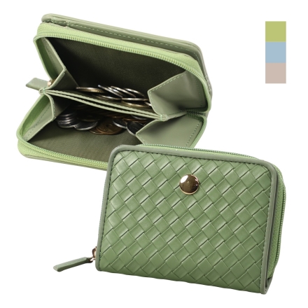 メッシュ型押し コインが分けられる二つ折り財布