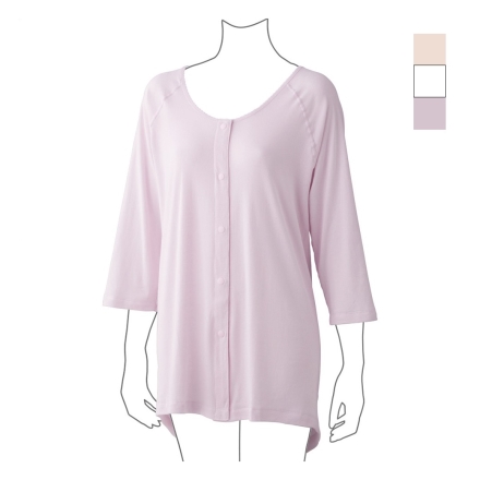 婦人用7分袖ホックシャツ 2枚組